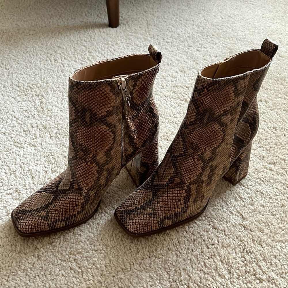 Snake leather boots